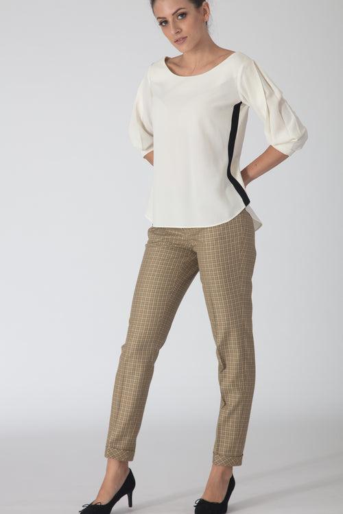 Plaid Button fly Trousers