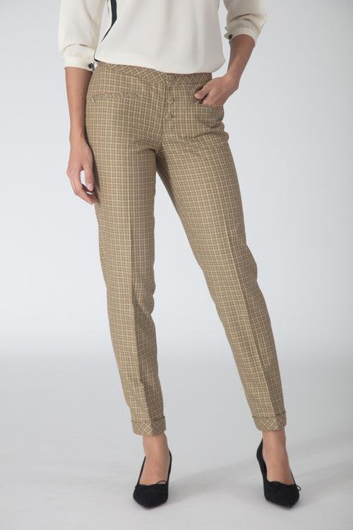 Plaid Button fly Trousers