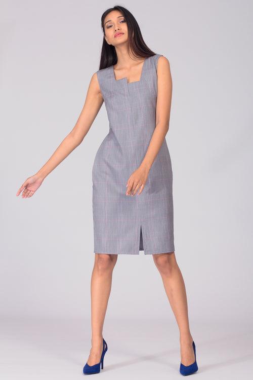 Hillary Boxy Neck Shift Dress with Blazer