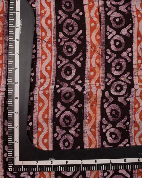 Stripes Hand Block Wax Batik Rayon Fabric