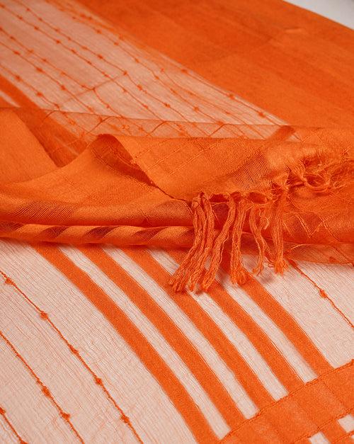 Stripes Woven Bhagalpuri Tussar Silk Stole