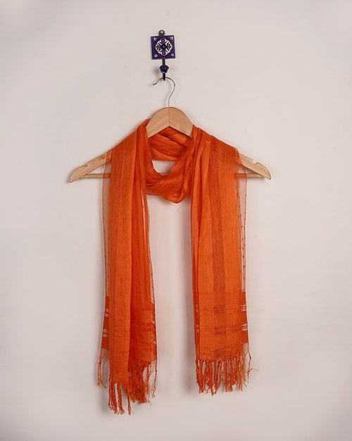 Stripes Woven Bhagalpuri Tussar Silk Stole