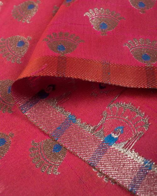 Zari Jacquard Pure Taffeta Silk Fabric