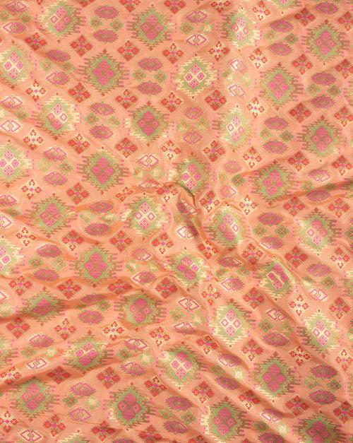 Zari Jacquard Pure Taffeta Silk Fabric