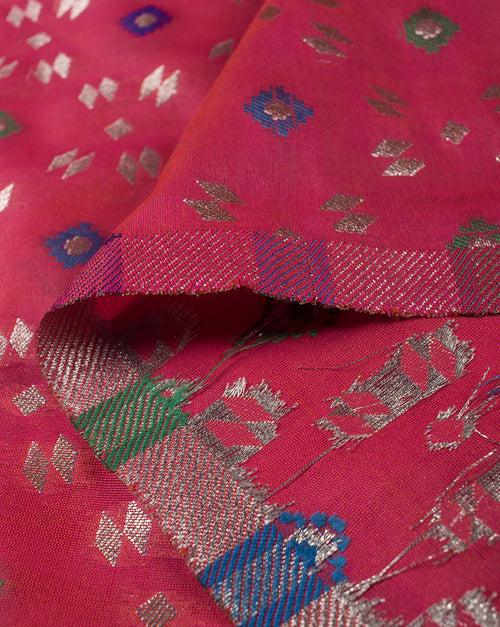 Zari Jacquard Pure Taffeta Silk Fabric