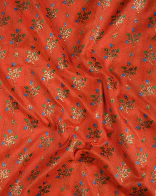 Zari Jacquard Pure Taffeta Silk Fabric