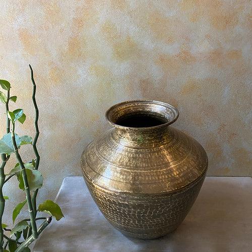 Antique Brass Pot Large
