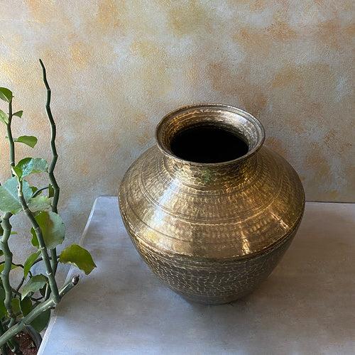 Antique Brass Pot Large