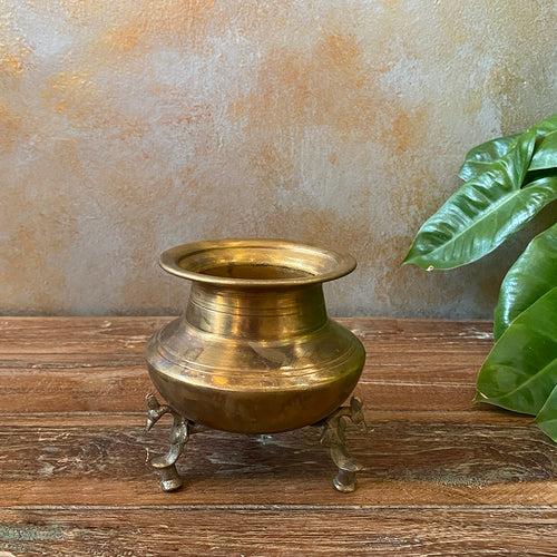 Antique Brass Pot Small