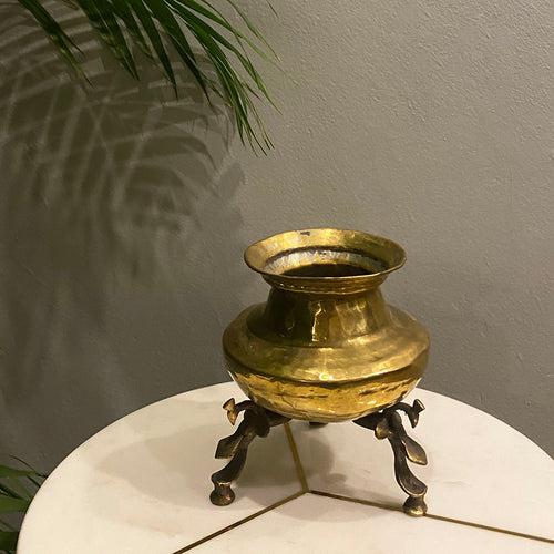 Antique Brass Pot Small