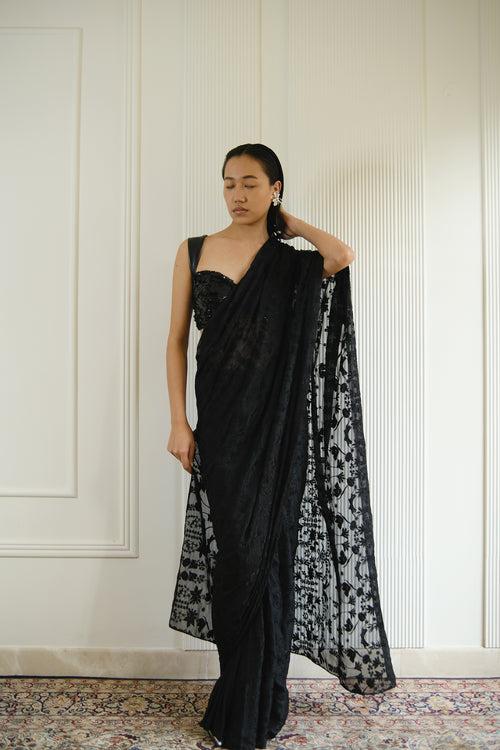 STARRY MEADOWS SARI [ BLACK ]