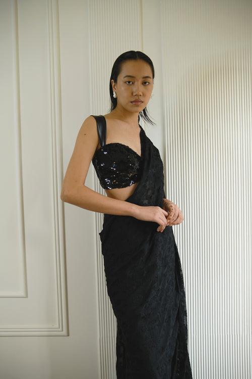 STARRY MEADOWS SARI [ BLACK ]