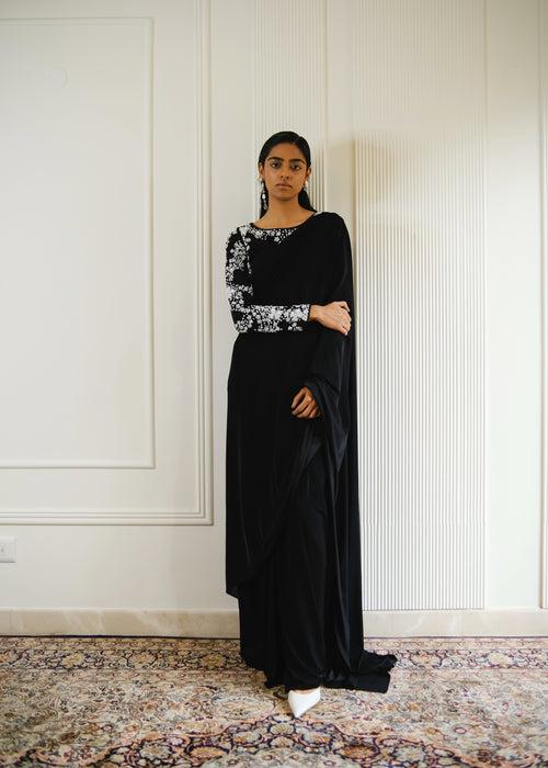 SNOWFALL SARI [ BLACK ]