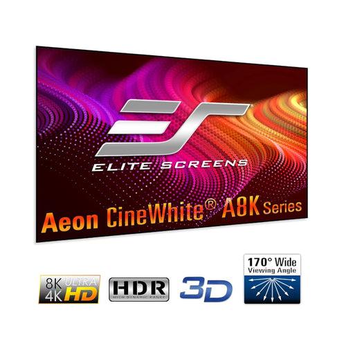Elite Aeon CineWhite® A8K Fixed Frame Projection Screen Series (16:9)