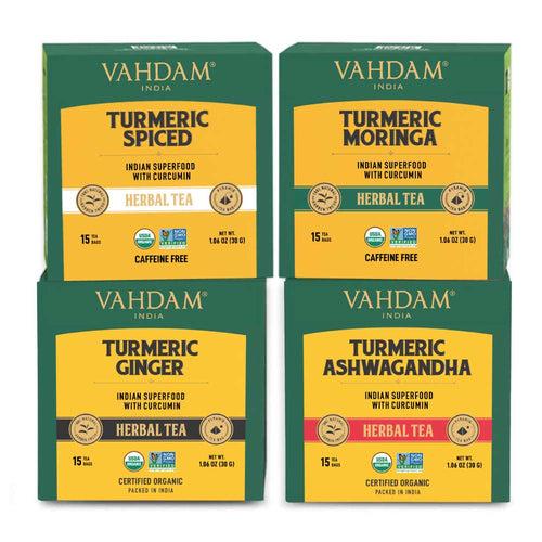 Assorted Turmeric Tea Kit | 4 Variants, 60 Tea Bags