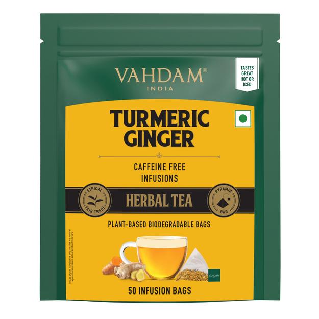 Turmeric Ginger Herbal Tea Tisane, 50 Count