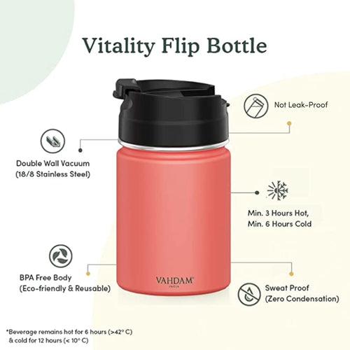 Vitality Flip Bottle Insulated - Coral