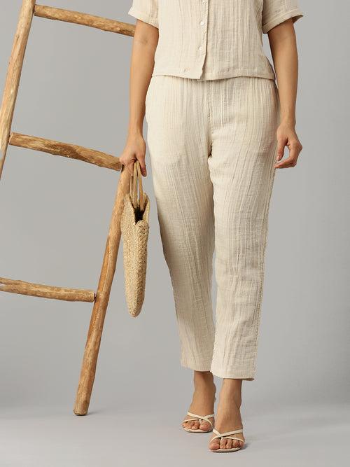 Women Straight Pant Beige