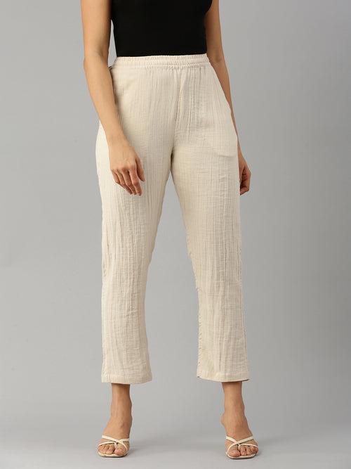 Women Straight Pant Beige