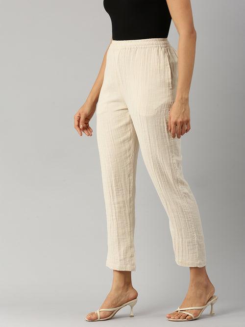 Women Straight Pant Beige