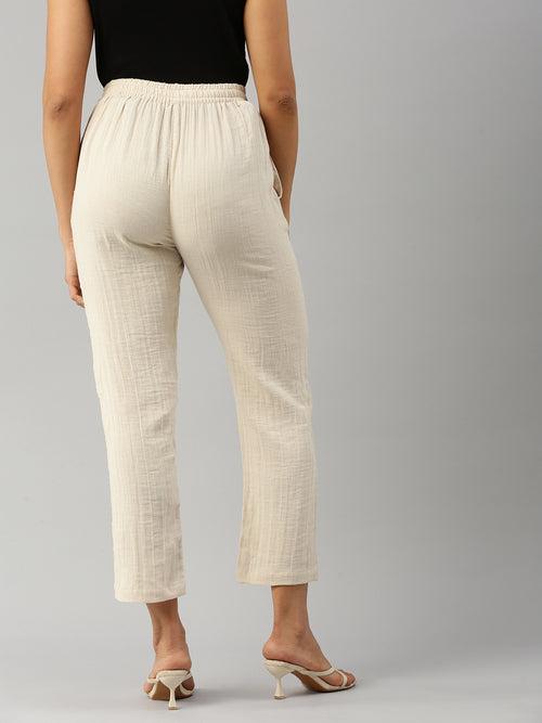 Women Straight Pant Beige