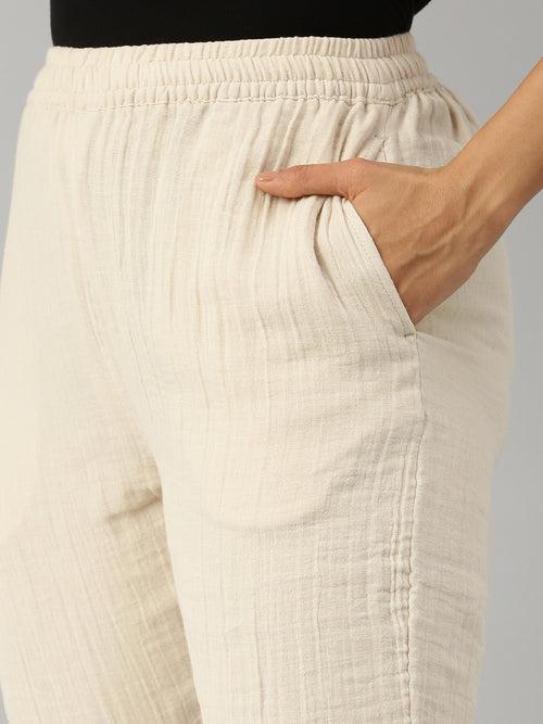 Women Straight Pant Beige