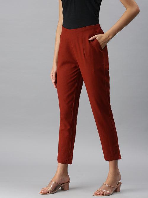 Cigarette Pant-Brick Red