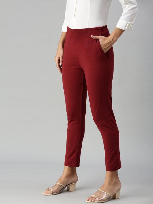 Women's Cigarette Pant Maroon