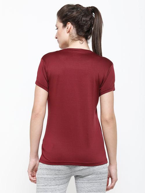 Ladies Active Wear T-Shirt Wine