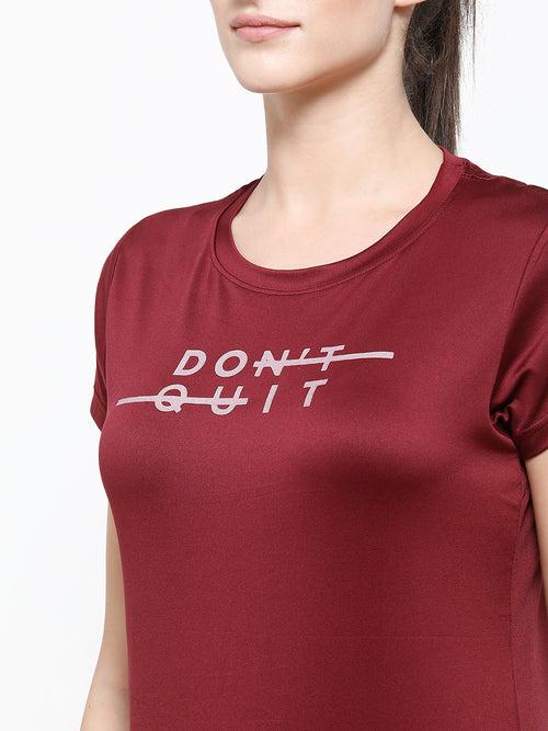 Ladies Active Wear T-Shirt Wine