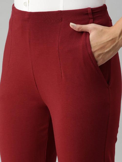 Women's Cigarette Pant Maroon