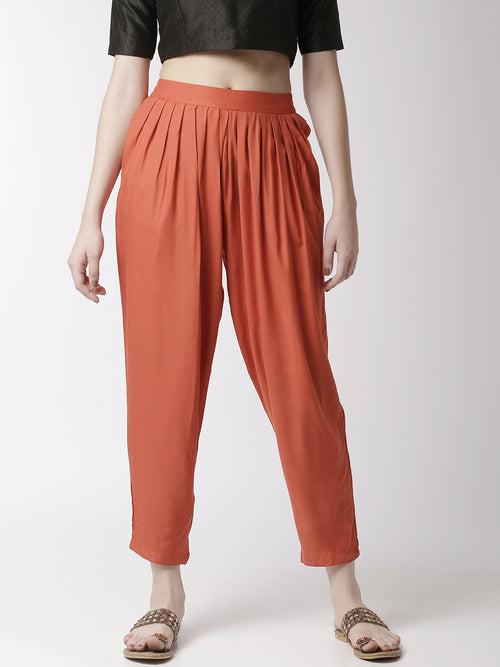 Women's Salwar Pants Rust Orange