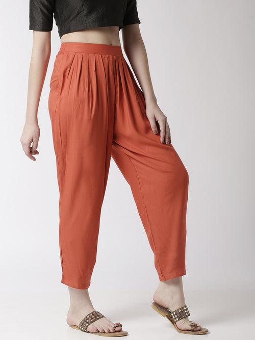 Women's Salwar Pants Rust Orange