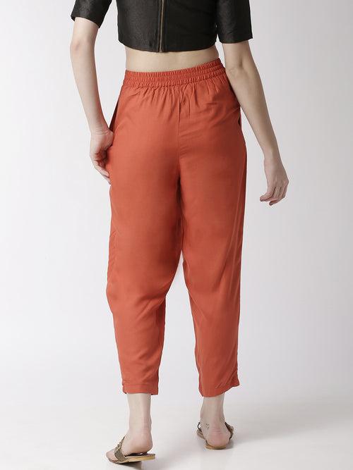 Women's Salwar Pants Rust Orange