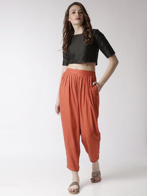 Women's Salwar Pants Rust Orange