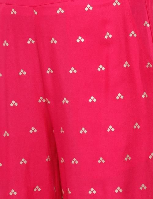 Ladies Printed Palazzo Fuchsia