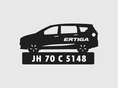 Car Shape Number Plate Keychain - VS69 - Maruti Suzuki Ertiga