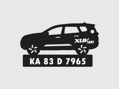 Car Shape Number Plate Keychain - VS84 - Mahindra XUV500