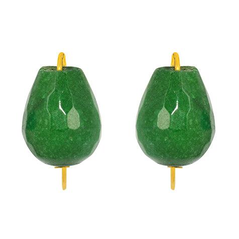 Bold Emerald Green Agate Beauty Earrings