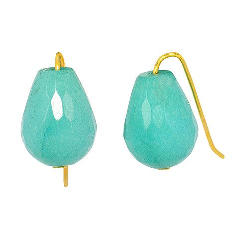 Bold Aqua Blue Agate Beauty Earrings