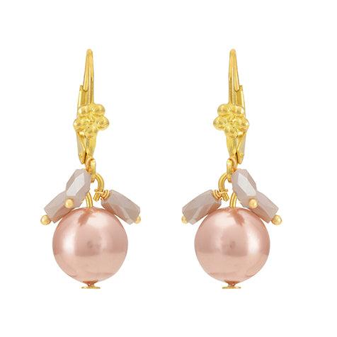 Pink Shell Pearl Shimmer Drop Earrings