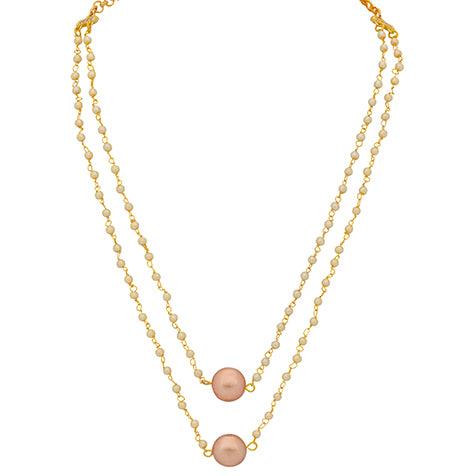 Sterling Golden Shell Pearl Necklace