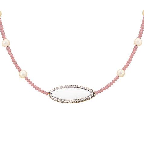 Calming Mother of Pearl and Crystal Necklace