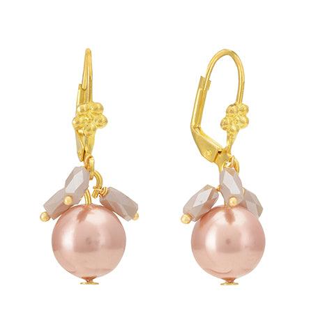 Pink Shell Pearl Shimmer Drop Earrings