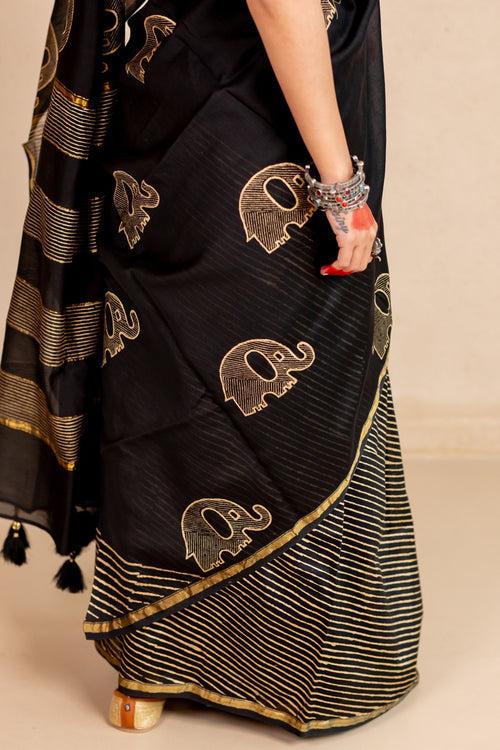 SHYAMA GAJRAJ Chanderi Saree