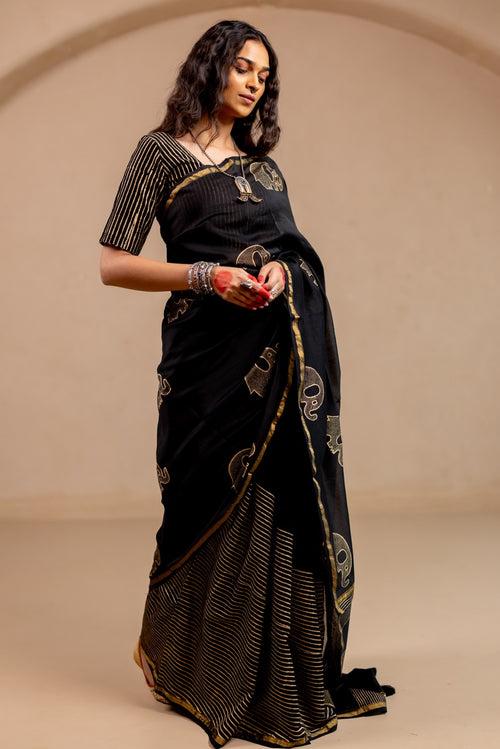 SHYAMA GAJRAJ Chanderi Saree