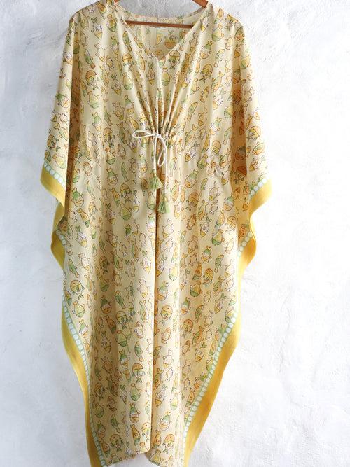 Kaftan- Fish in Yellow