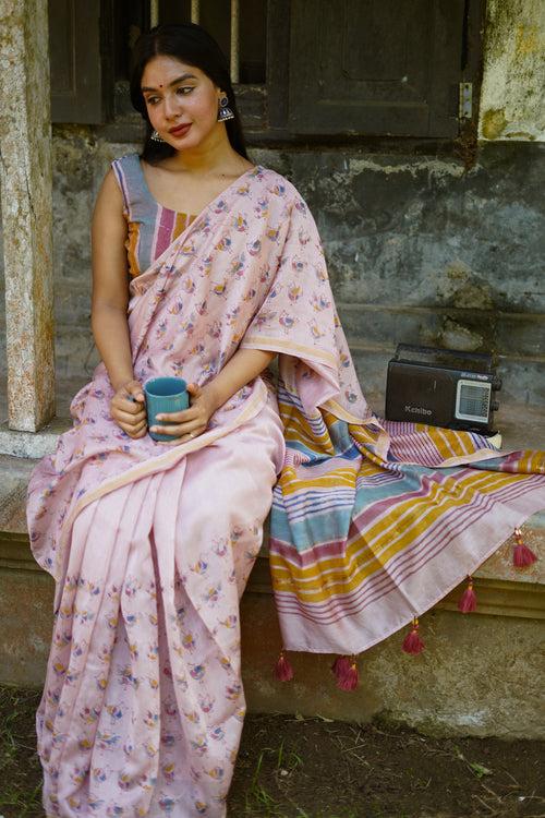 BIRDS OF PARADISE - Chanderi Saree