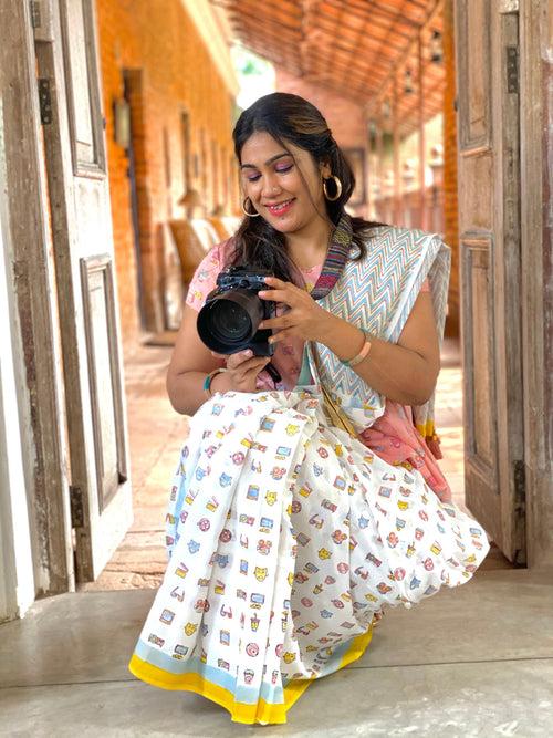 CINEMA MAGIC IN PASTELS -  Mul Cotton Saree