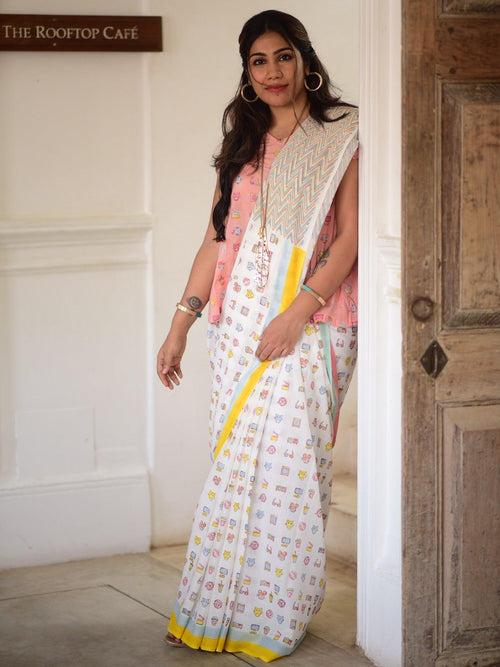 CINEMA MAGIC IN PASTELS -  Mul Cotton Saree